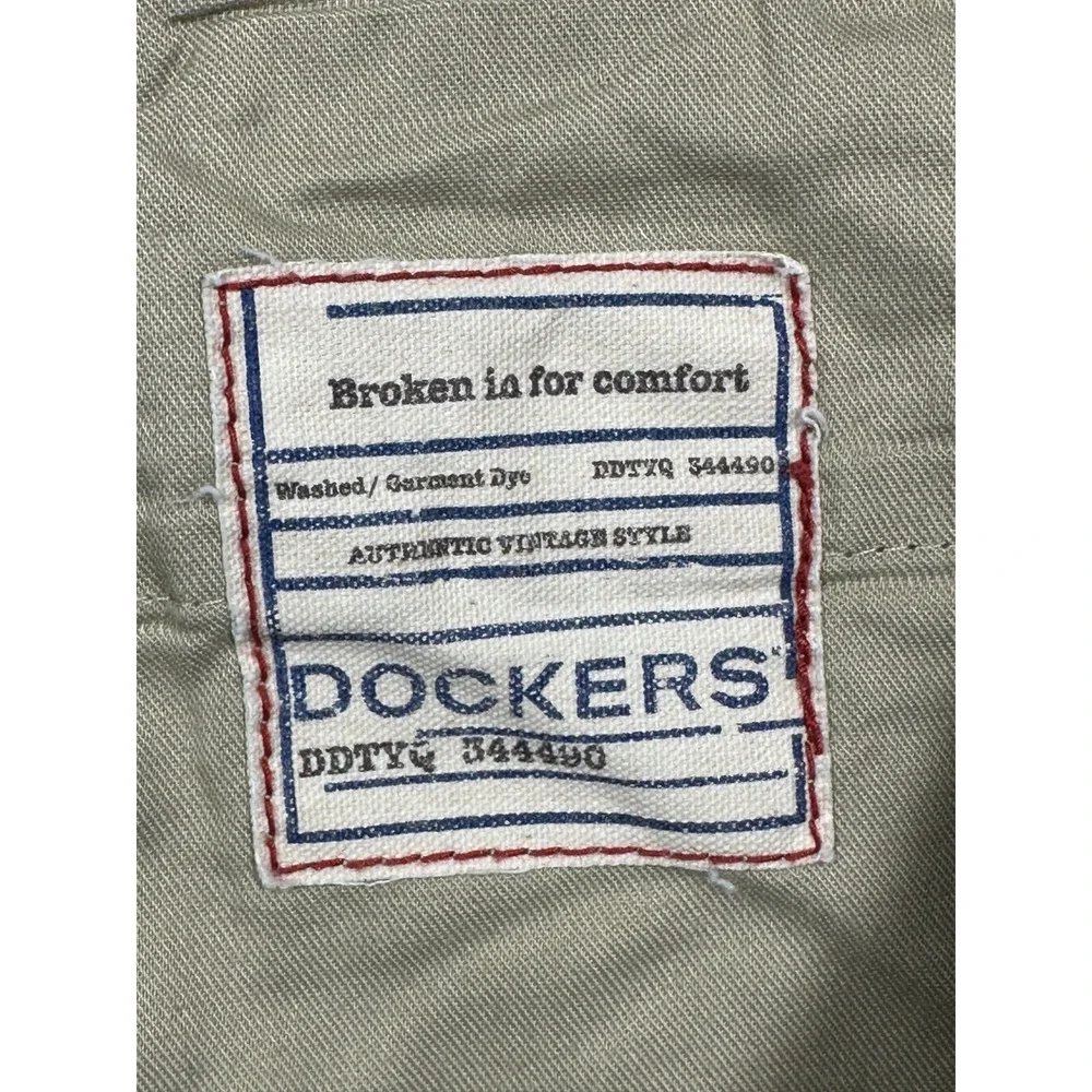 Dockers Pants Mens 38x33 Green Cargo Flat Front Relaxed Fit Field Khakis